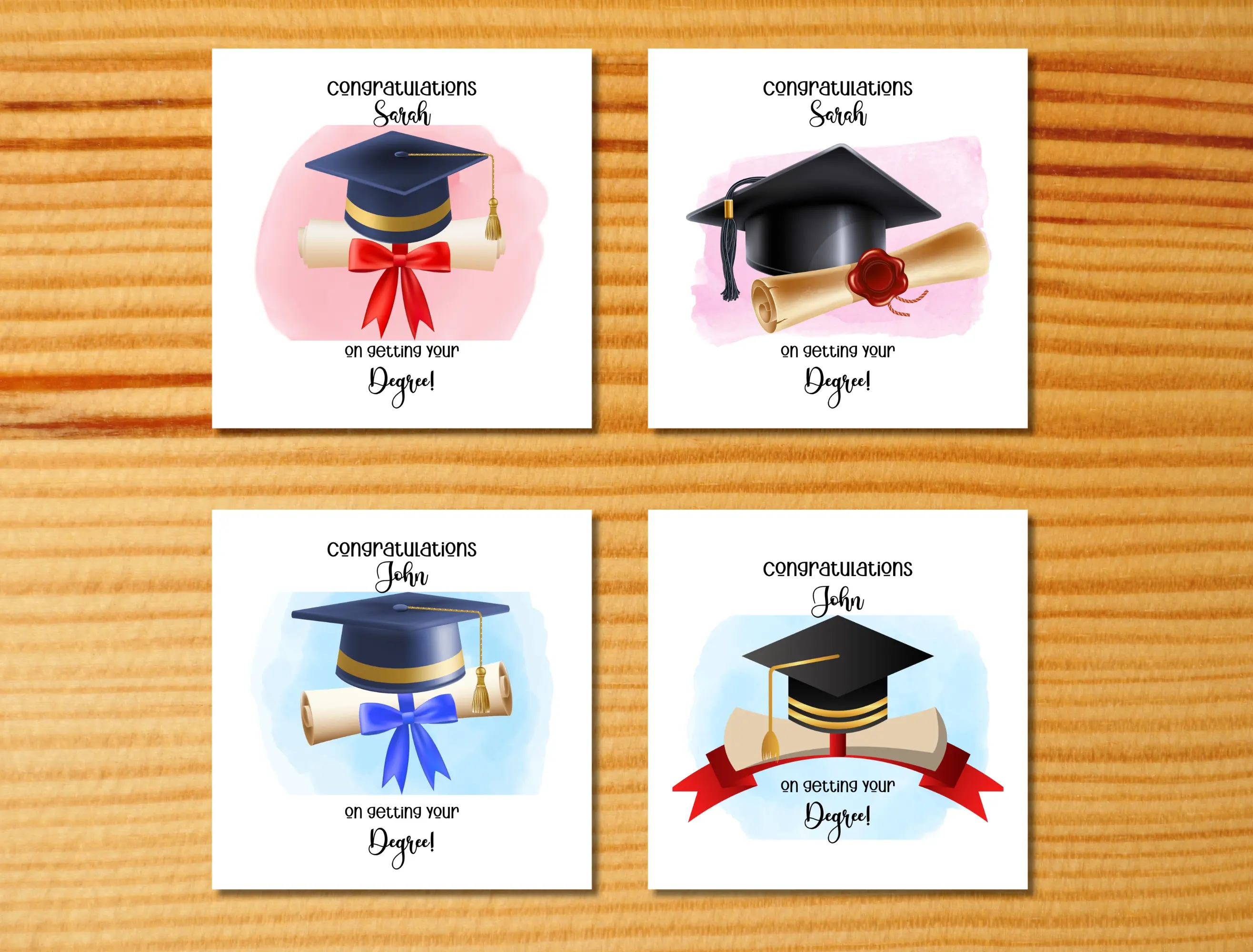 Graduation card personalised hat tassel degree