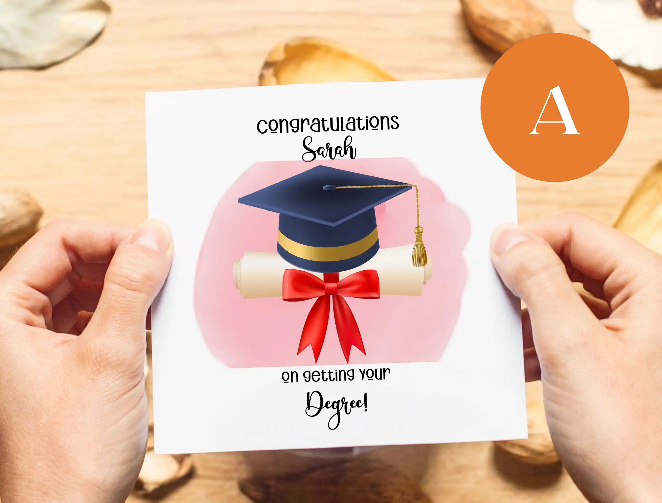 Graduation card personalised hat tassel degree