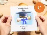 Graduation card personalised hat tassel degree