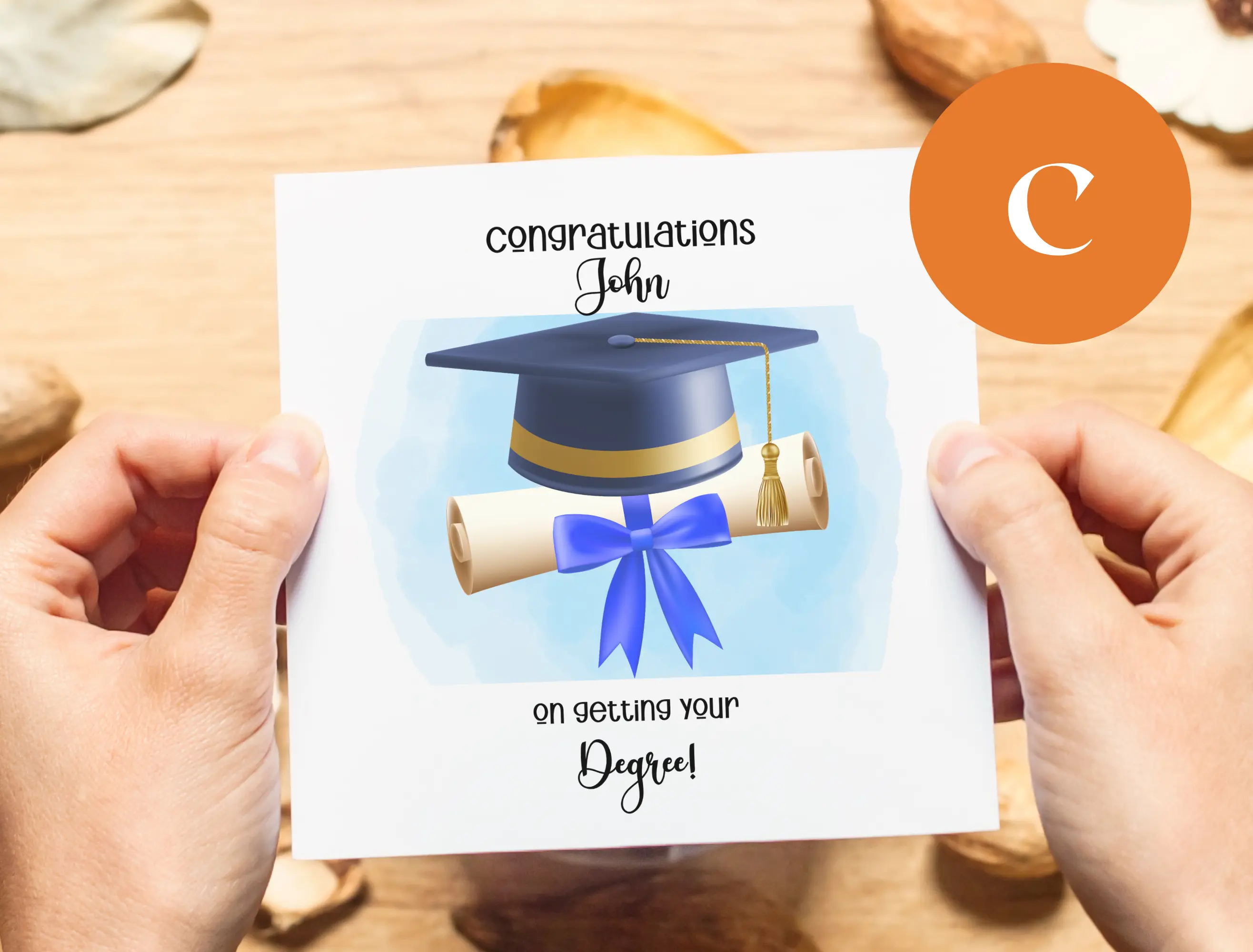 Graduation card personalised hat tassel degree