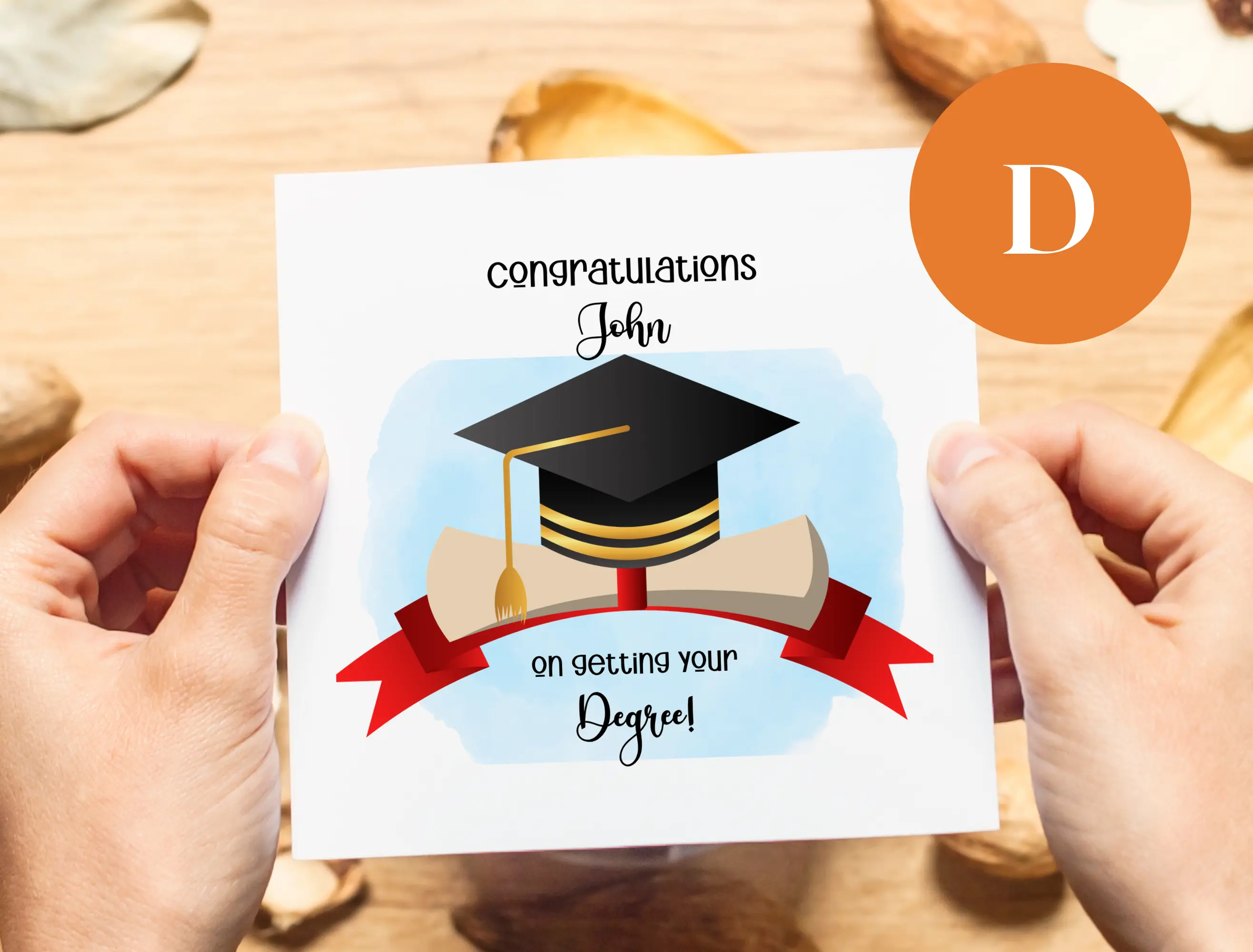 Graduation card personalised hat tassel degree