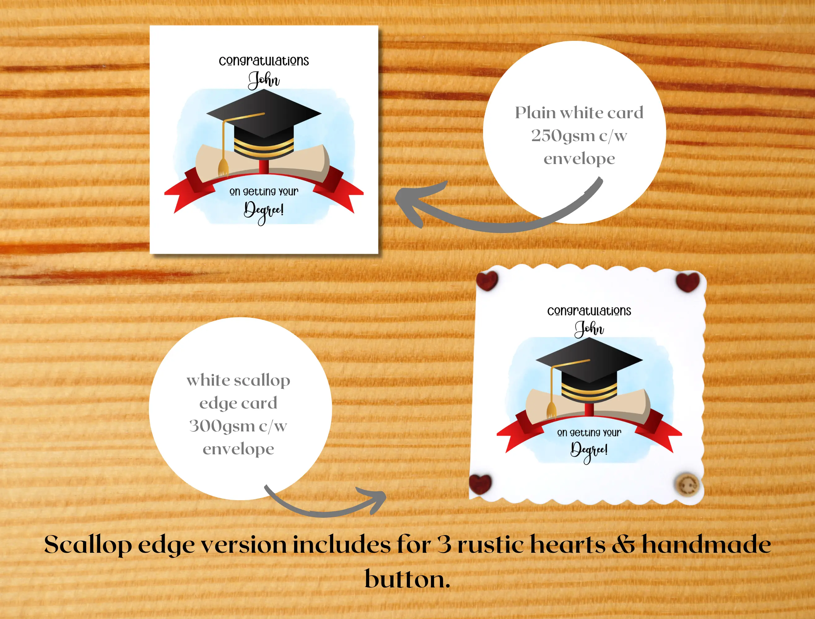 Graduation card personalised hat tassel degree