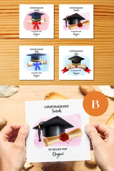 Graduation card personalised hat tassel degree