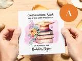 Personalised graduation card daughter niece books flowers