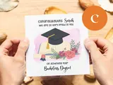 Personalised graduation card daughter niece books flowers