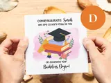 Personalised graduation card daughter niece books flowers