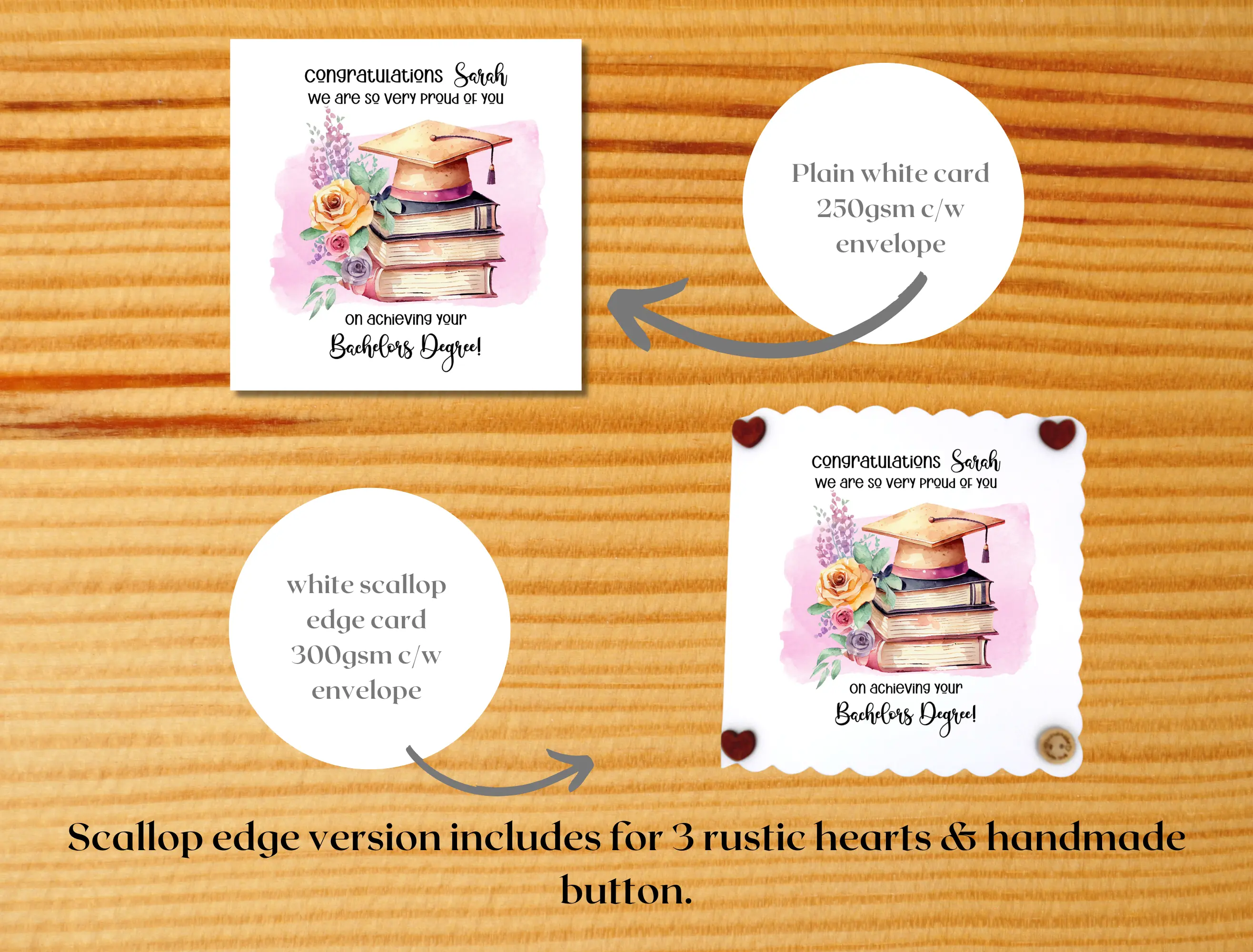 Personalised graduation card daughter niece books flowers