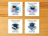 Personalised son nephew graduation card hat books globe