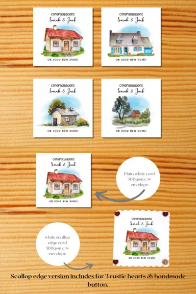 Charming cottage dreams handmade cards for new home