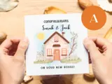 Handmade cards for new home couple or family cute house