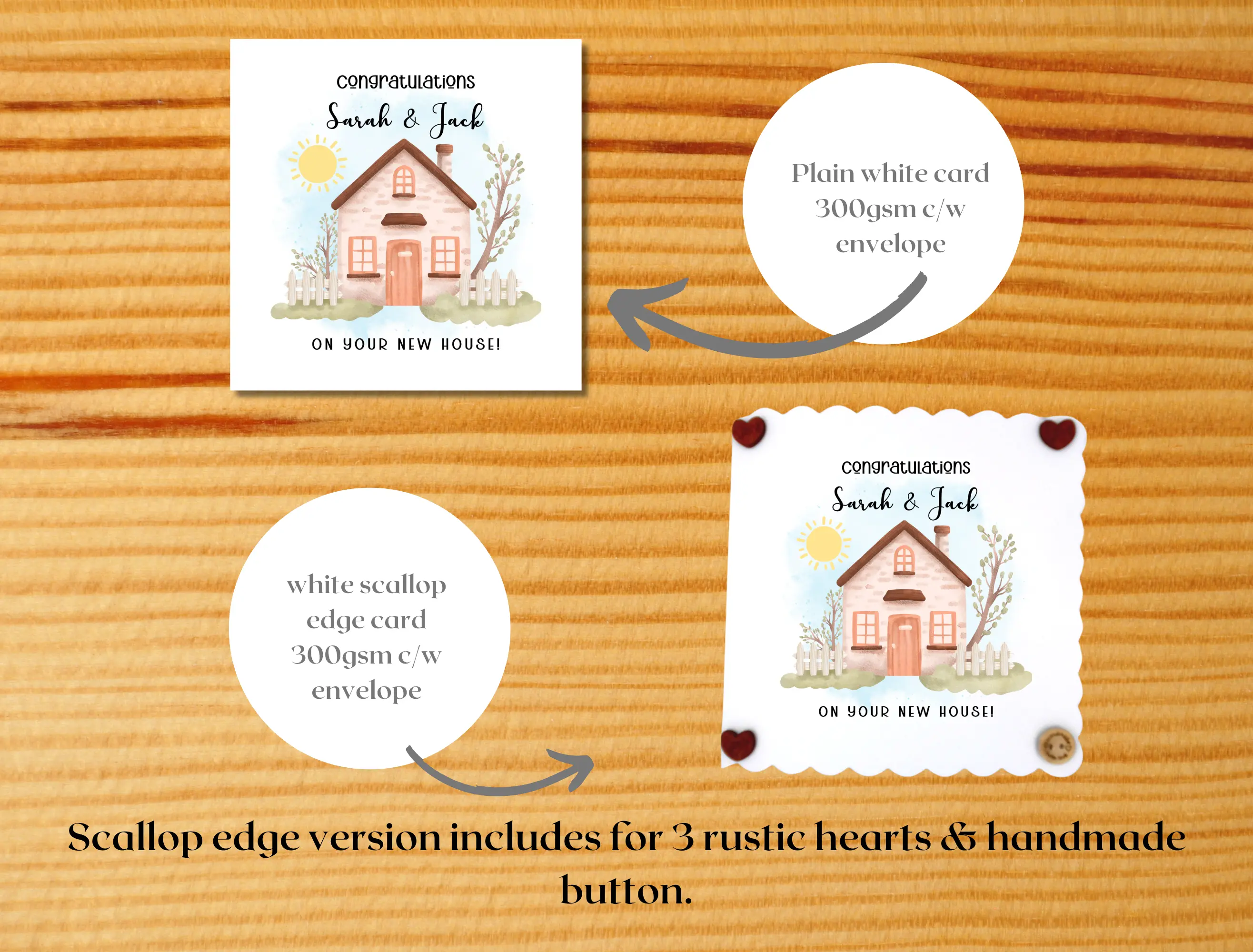 Handmade cards for new home couple or family cute house