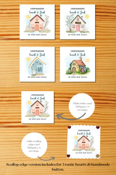 Handmade cards for new home couple or family cute house