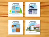 Personalised new home card contemporary modern new build house