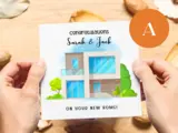 Personalised new home card contemporary modern new build house