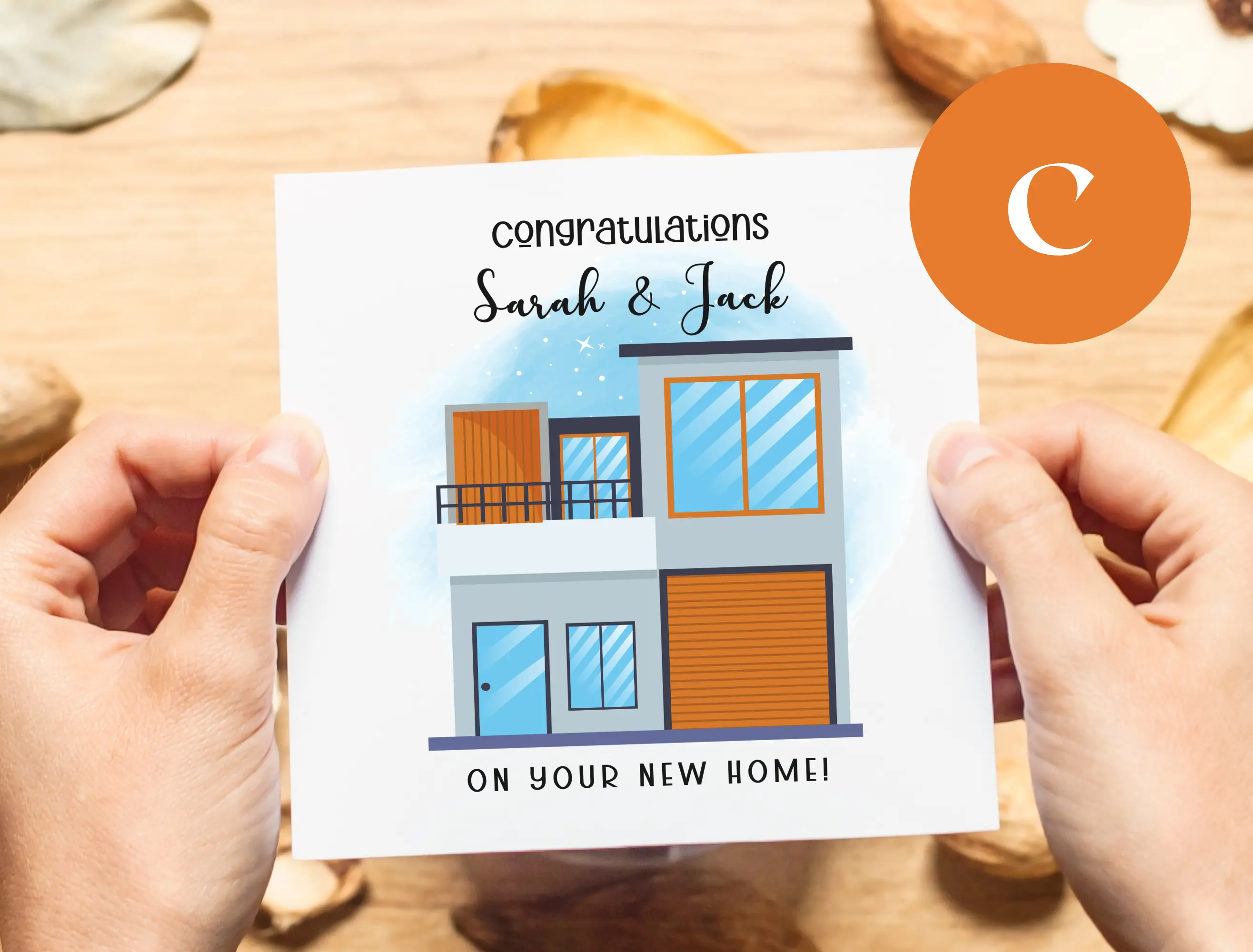 Personalised new home card contemporary modern new build house
