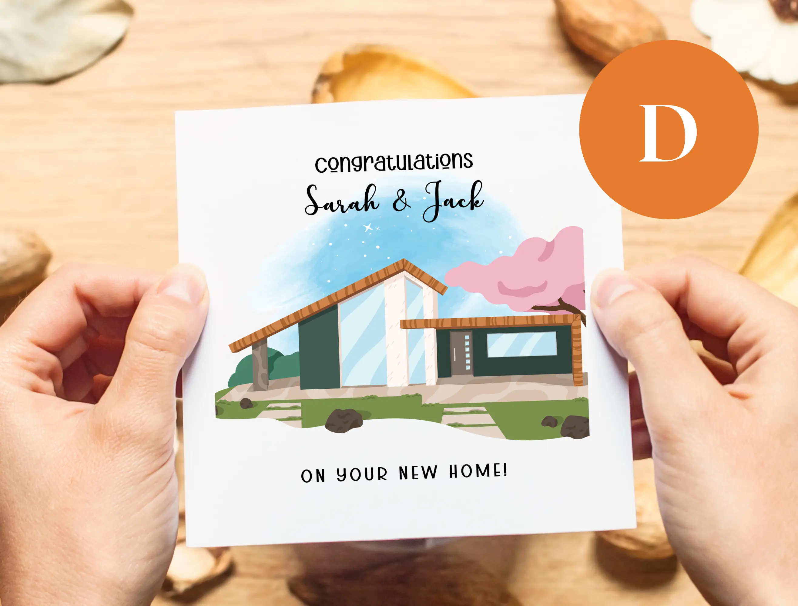 Personalised new home card contemporary modern new build house