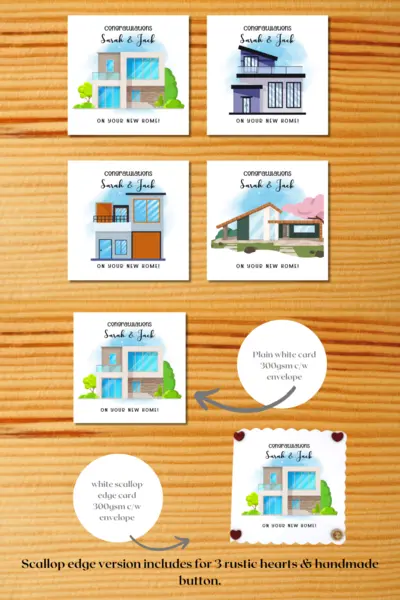 Personalised new home card contemporary modern new build house