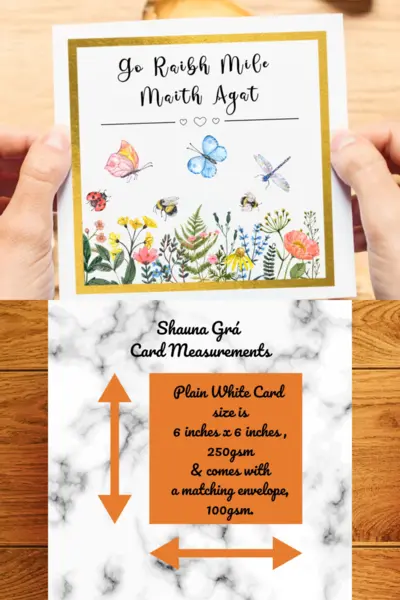Carta as gaeilge Irish language go raibh maith agat card