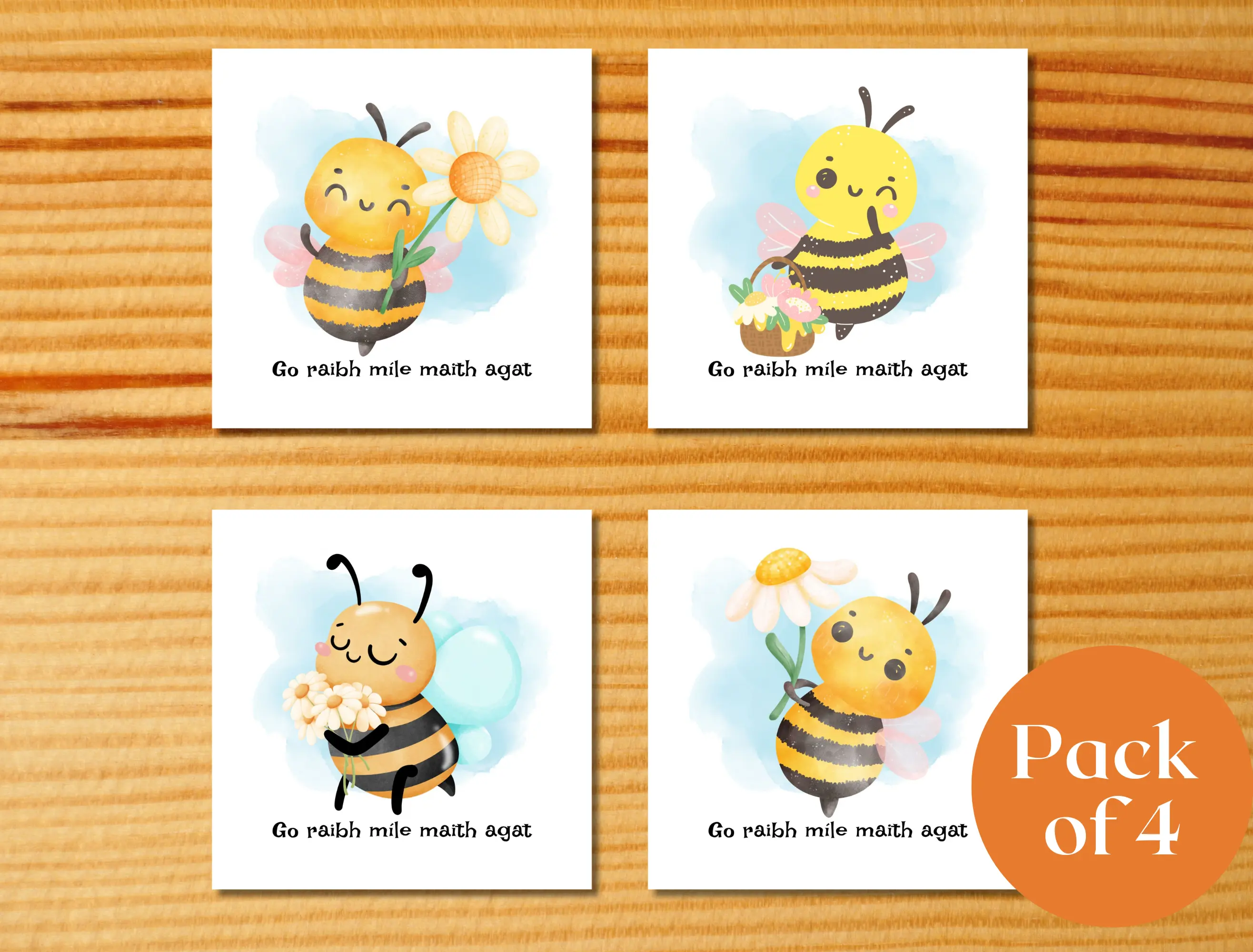 Go raibh maith agat irish thank you bee card pack