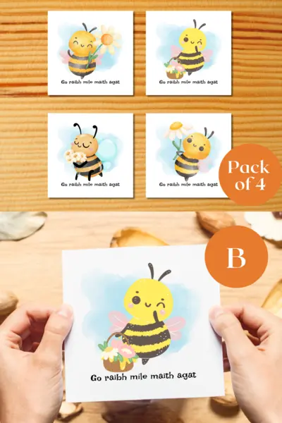 Go raibh maith agat irish thank you bee card pack