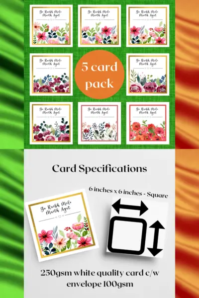 Irish thank you card 5 pack go raibh maith agat