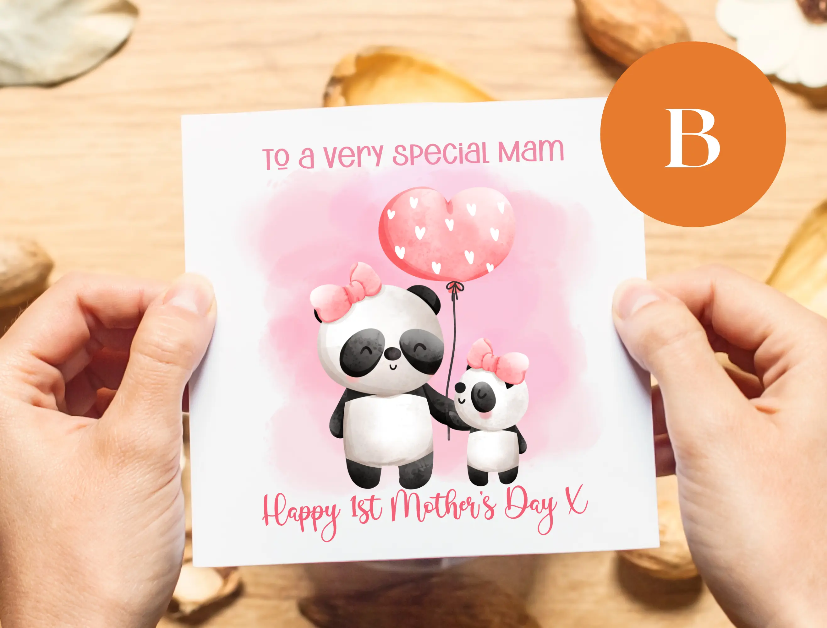 First mothers day card special mam cute panda cub sloth with baby