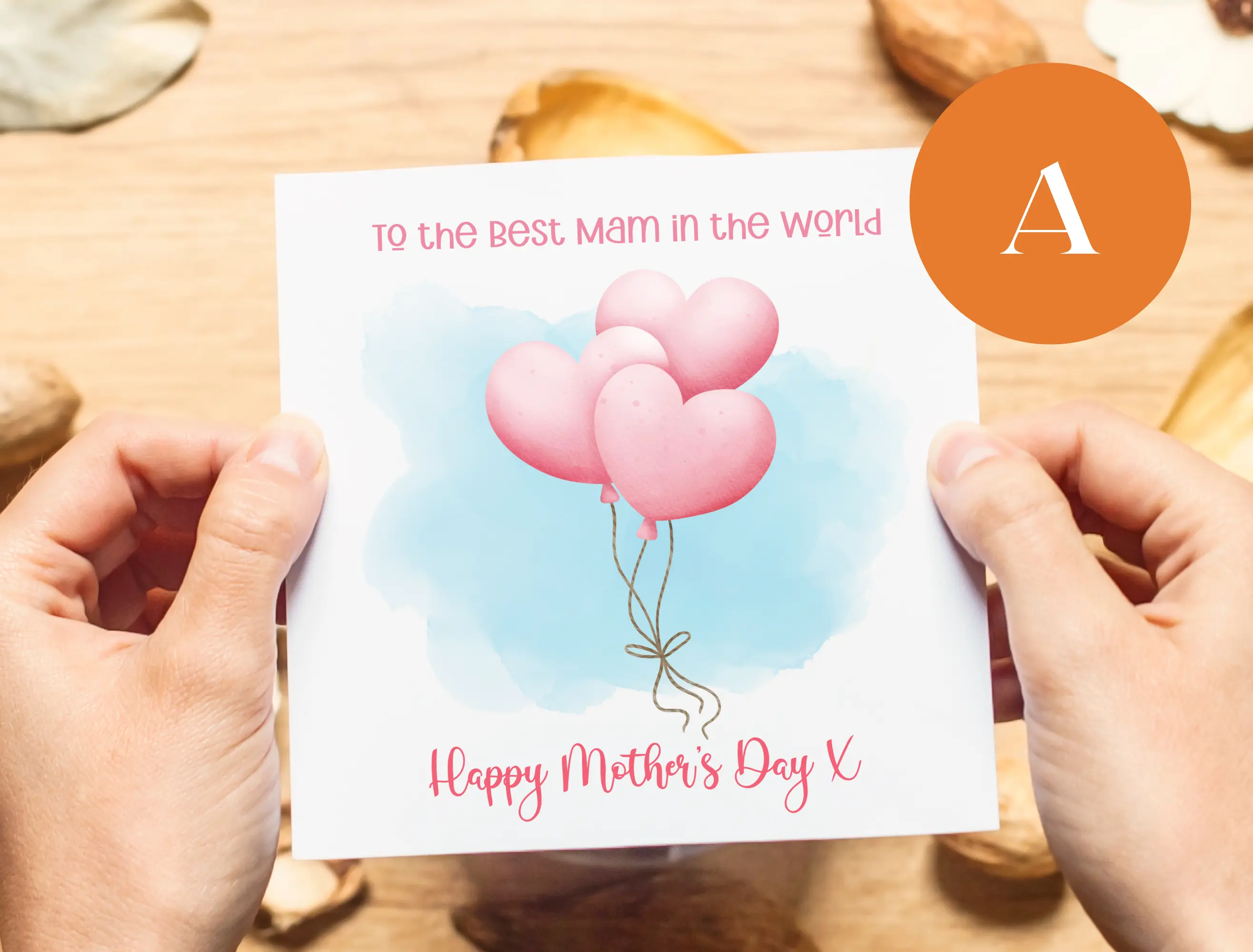Mothers day card to the best mam in the world heart balloons