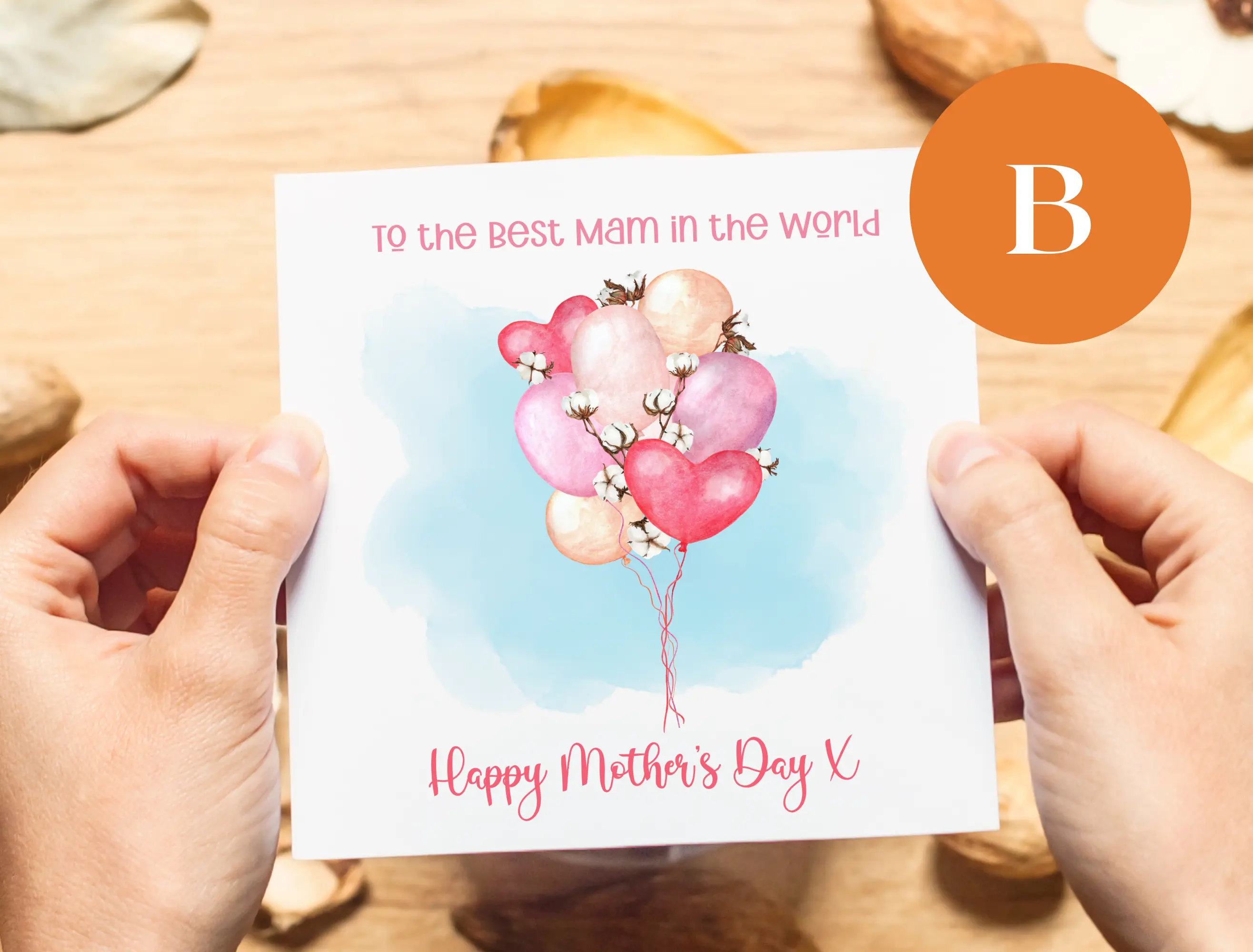 Mothers day card to the best mam in the world heart balloons