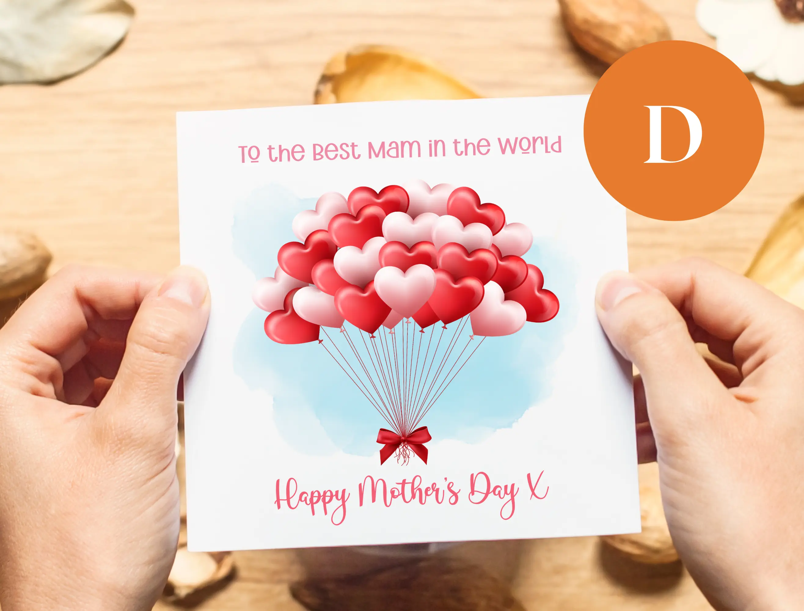 Mothers day card to the best mam in the world heart balloons