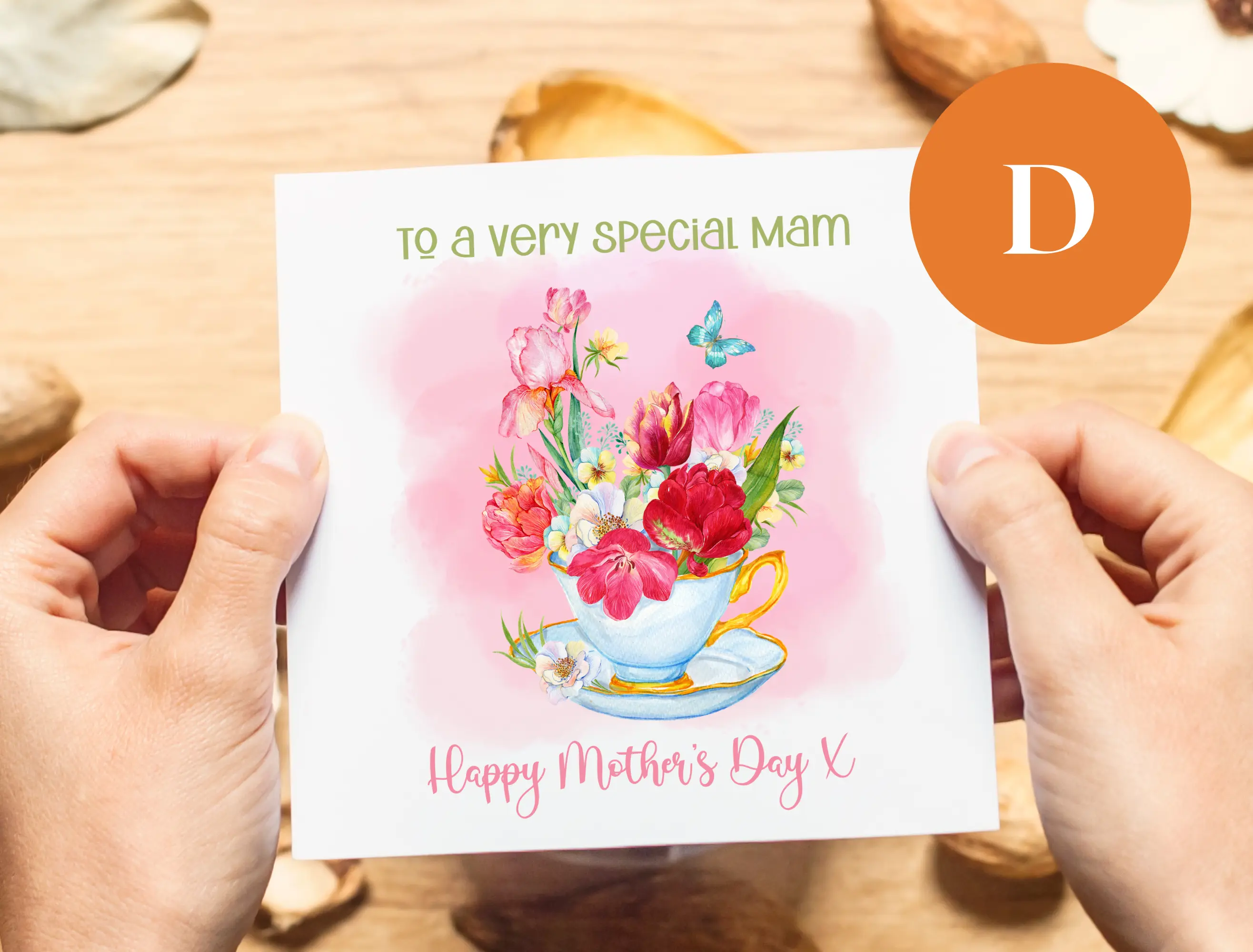 To a very special mam mothers day floral card with teapot teacup