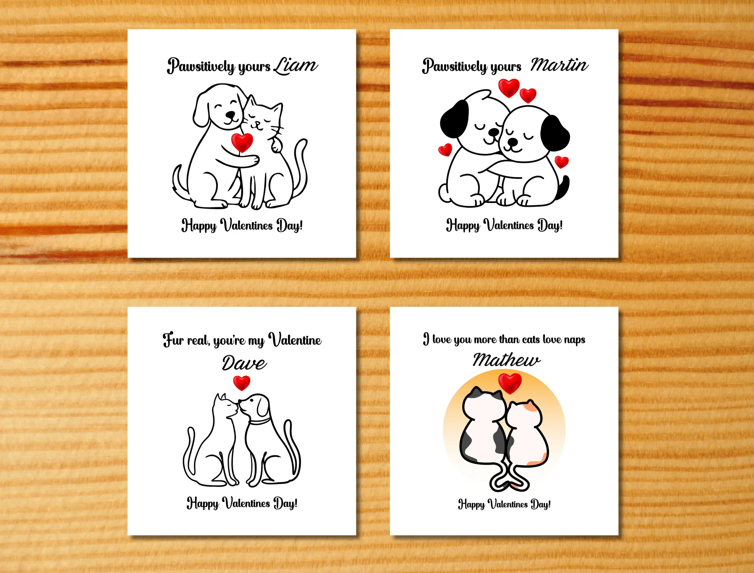 Personalised pet valentines day cards cute and custom