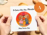 Personalised valentines day card cute dogs