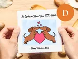 Personalised valentines day card cute dogs