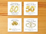 50th wedding anniversary card for mam and dad romantic card