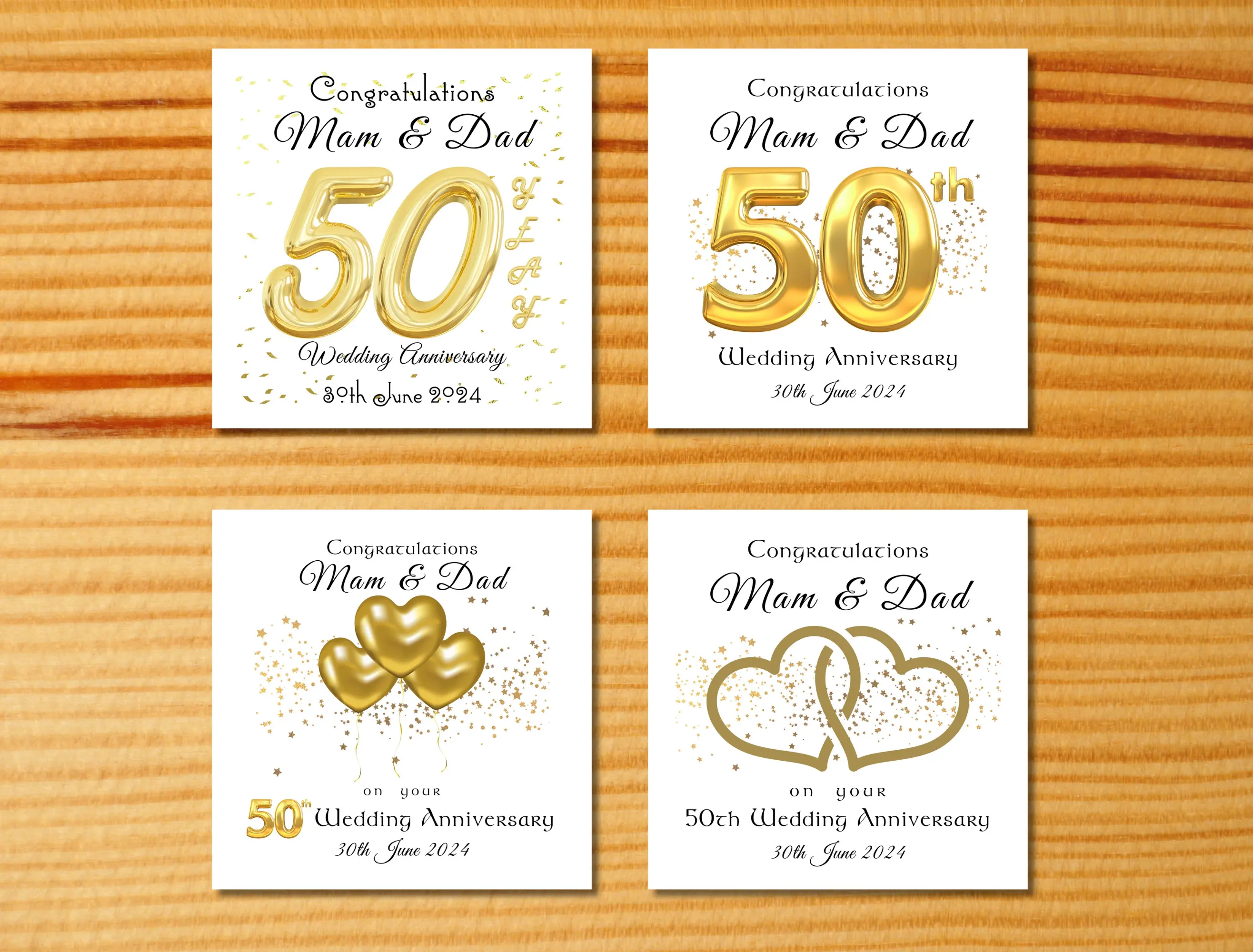 50th wedding anniversary card for mam and dad romantic card