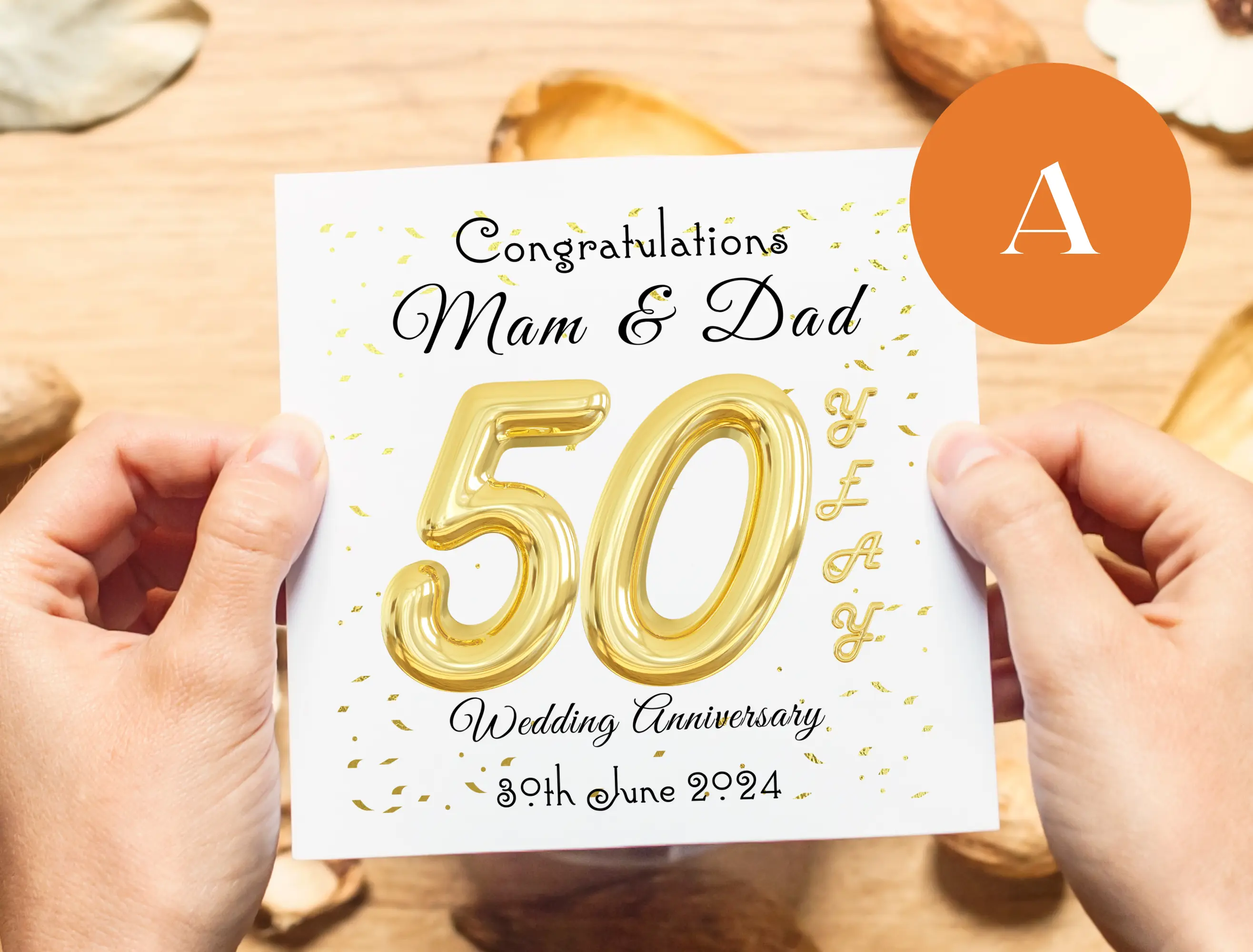 50th wedding anniversary card for mam and dad romantic card