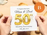 50th wedding anniversary card for mam and dad romantic card