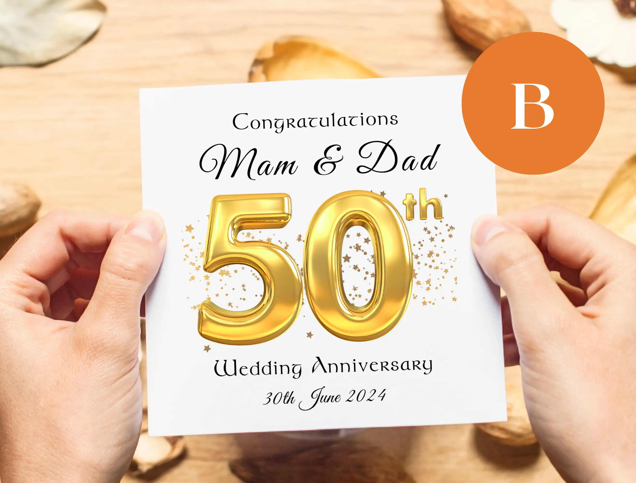 50th wedding anniversary card for mam and dad romantic card