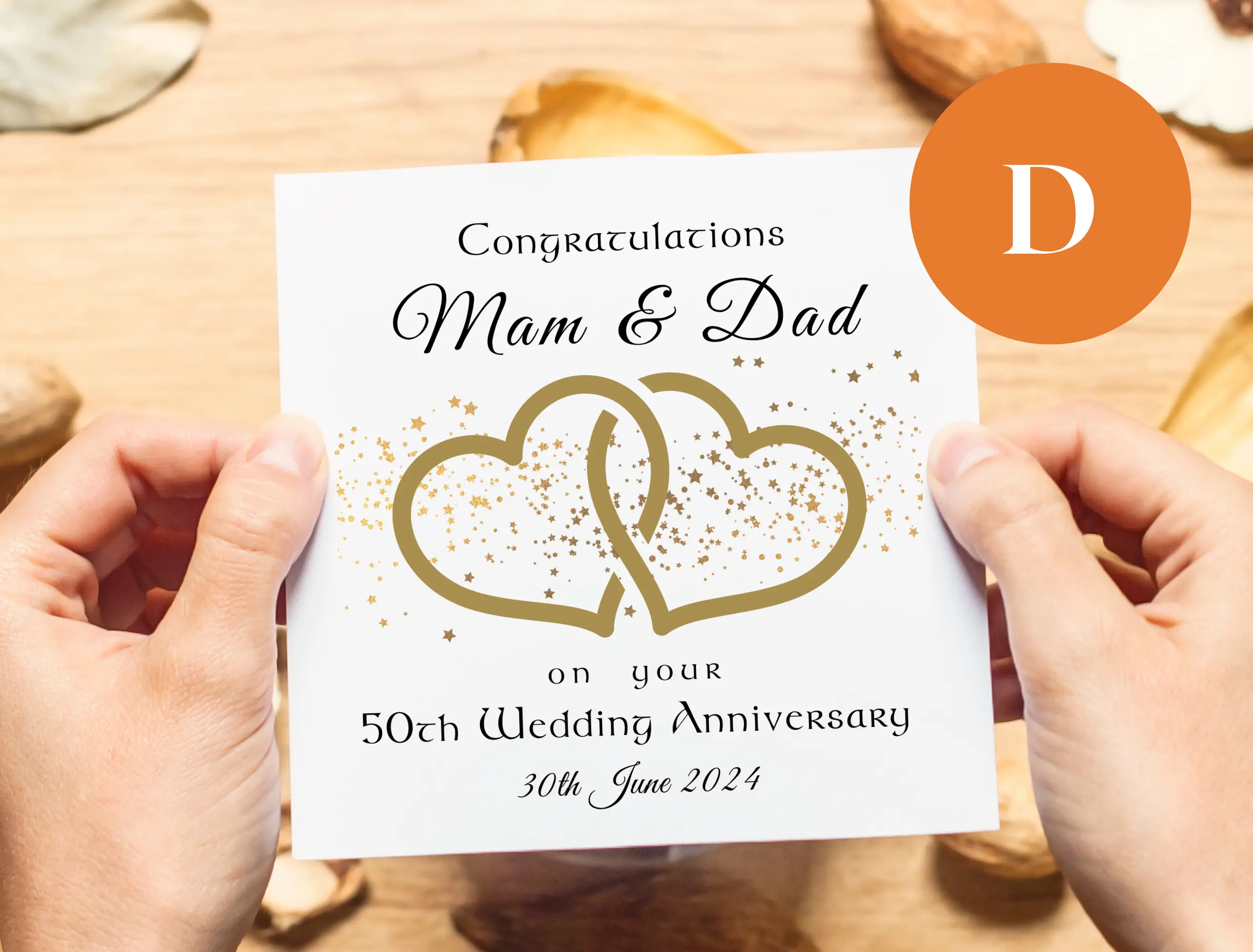 50th wedding anniversary card for mam and dad romantic card