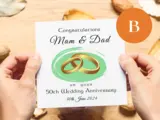 50th wedding anniversary card for mam and dad with wedding rings