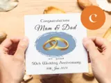 50th wedding anniversary card for mam and dad with wedding rings