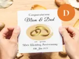 50th wedding anniversary card for mam and dad with wedding rings