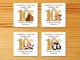 Custom anniversary card for couple 10 years married bear dog panda
