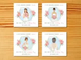 Custom illustrated wedding card daughter brunette brown hair from parents