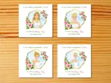 Custom illustrated wedding card for goddaughter personalised blonde bride
