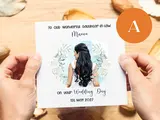 Custom wedding card floral daughter-in-law