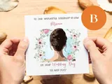 Custom wedding card floral daughter-in-law