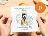 Custom wedding card floral daughter-in-law