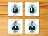 Custom wedding card for son with beard