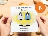 Custom wedding card for son with wedding suits